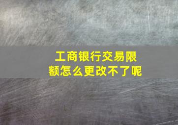 工商银行交易限额怎么更改不了呢