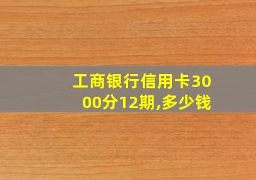 工商银行信用卡3000分12期,多少钱