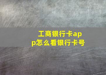 工商银行卡app怎么看银行卡号