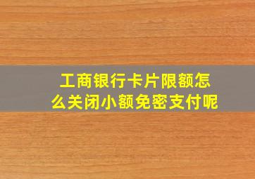 工商银行卡片限额怎么关闭小额免密支付呢