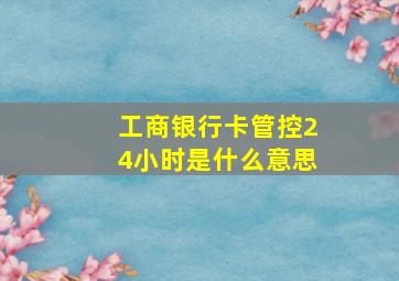 工商银行卡管控24小时是什么意思