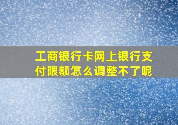 工商银行卡网上银行支付限额怎么调整不了呢