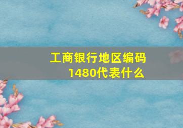 工商银行地区编码1480代表什么