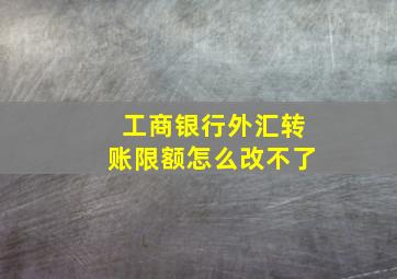 工商银行外汇转账限额怎么改不了