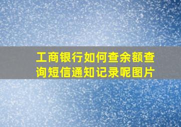 工商银行如何查余额查询短信通知记录呢图片