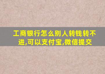 工商银行怎么别人转钱转不进,可以支付宝,微信提交