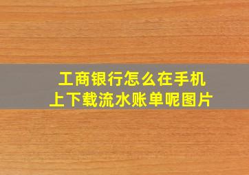 工商银行怎么在手机上下载流水账单呢图片