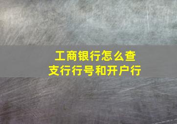 工商银行怎么查支行行号和开户行