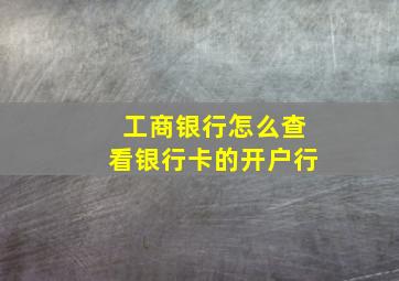 工商银行怎么查看银行卡的开户行