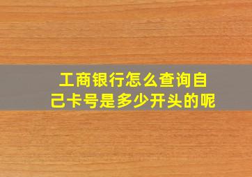 工商银行怎么查询自己卡号是多少开头的呢