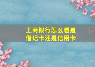 工商银行怎么看是借记卡还是信用卡