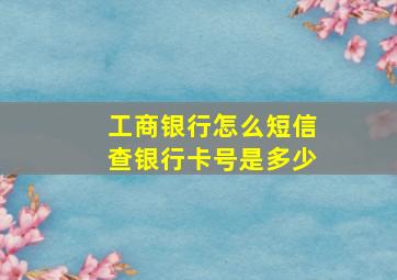 工商银行怎么短信查银行卡号是多少