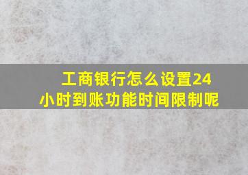 工商银行怎么设置24小时到账功能时间限制呢