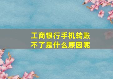 工商银行手机转账不了是什么原因呢