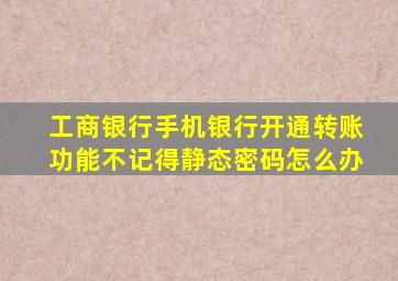 工商银行手机银行开通转账功能不记得静态密码怎么办