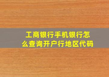 工商银行手机银行怎么查询开户行地区代码