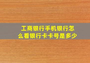 工商银行手机银行怎么看银行卡卡号是多少