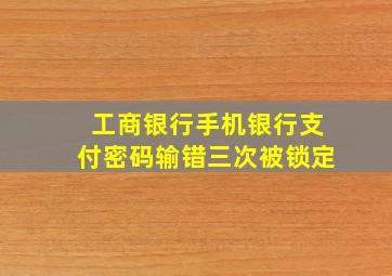 工商银行手机银行支付密码输错三次被锁定