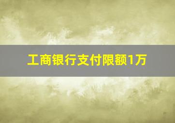 工商银行支付限额1万