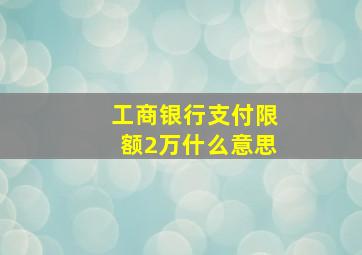 工商银行支付限额2万什么意思