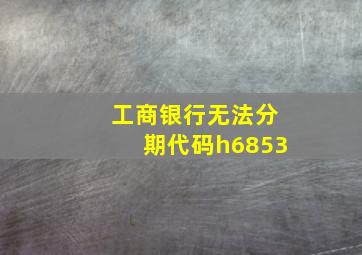 工商银行无法分期代码h6853