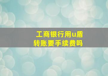 工商银行用u盾转账要手续费吗