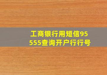 工商银行用短信95555查询开户行行号