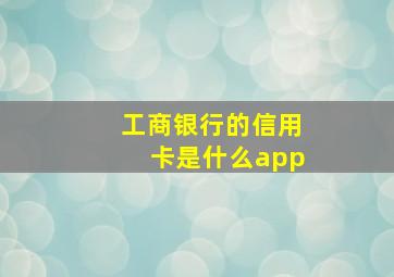 工商银行的信用卡是什么app