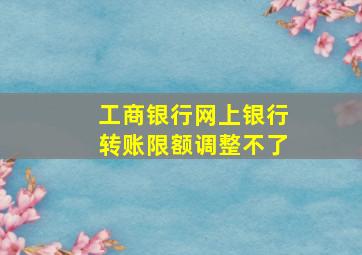 工商银行网上银行转账限额调整不了