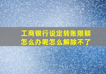 工商银行设定转账限额怎么办呢怎么解除不了