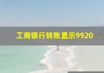 工商银行转账显示9920