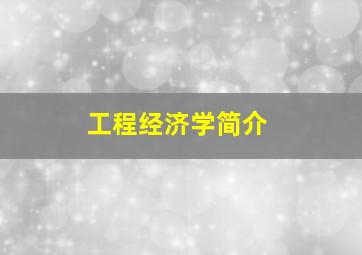 工程经济学简介