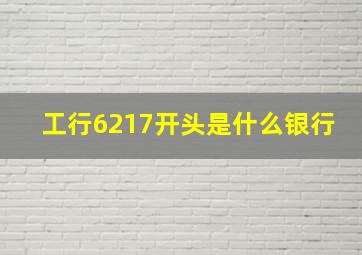 工行6217开头是什么银行