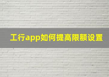 工行app如何提高限额设置