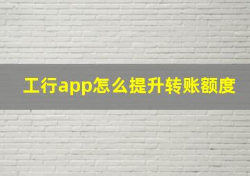 工行app怎么提升转账额度