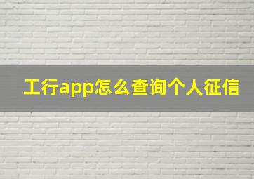 工行app怎么查询个人征信