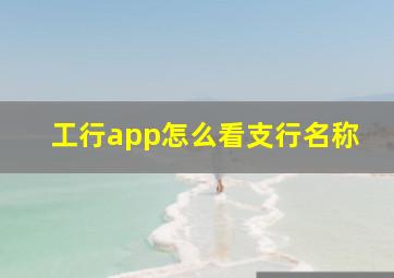 工行app怎么看支行名称