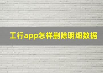 工行app怎样删除明细数据