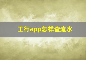 工行app怎样查流水