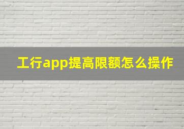 工行app提高限额怎么操作