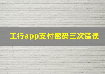 工行app支付密码三次错误