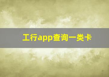 工行app查询一类卡