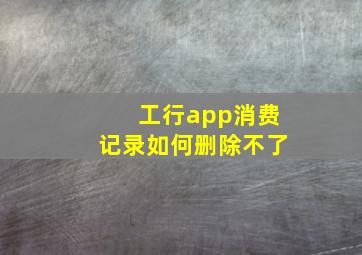 工行app消费记录如何删除不了