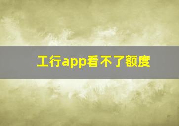 工行app看不了额度