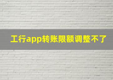 工行app转账限额调整不了