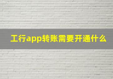 工行app转账需要开通什么