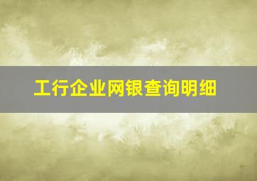 工行企业网银查询明细