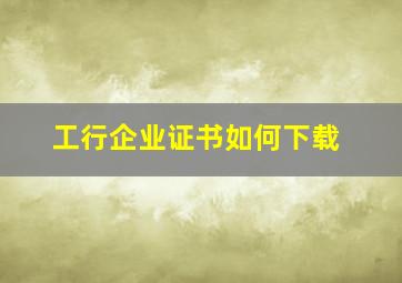 工行企业证书如何下载