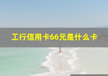 工行信用卡66元是什么卡