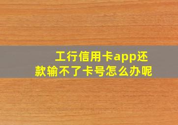 工行信用卡app还款输不了卡号怎么办呢